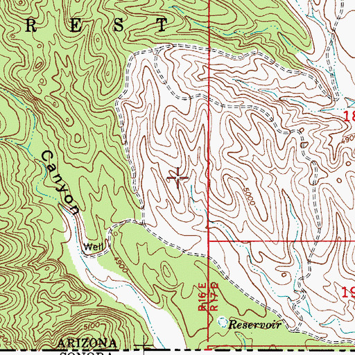 Topographic Map of Antonio Canyon, AZ