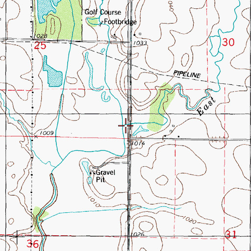 Topographic Map of East Buttrick Creek, IA
