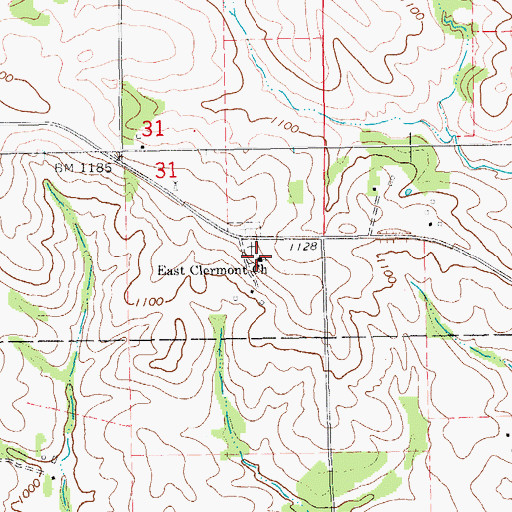 Topographic Map of East Clermont Church, IA