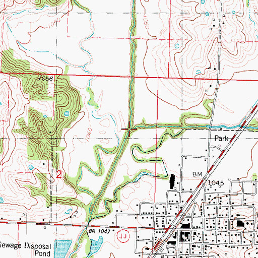 Topographic Map of East Fork One Hundred and Two River, MO