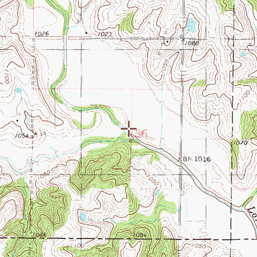 Topographic Map of East Long Creek, IA