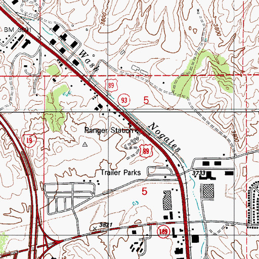 Topographic Map of Nogales District Ranger Office, AZ