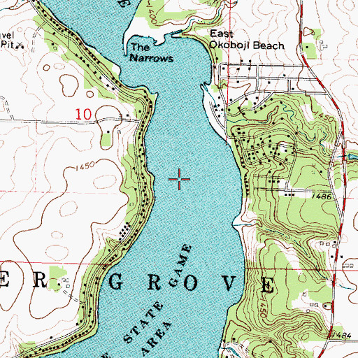 Topographic Map of East Okoboji Lake, IA