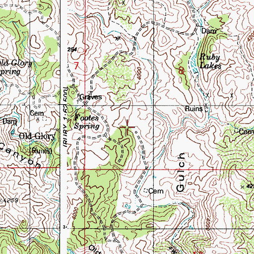 Topographic Map of Old Glory, AZ