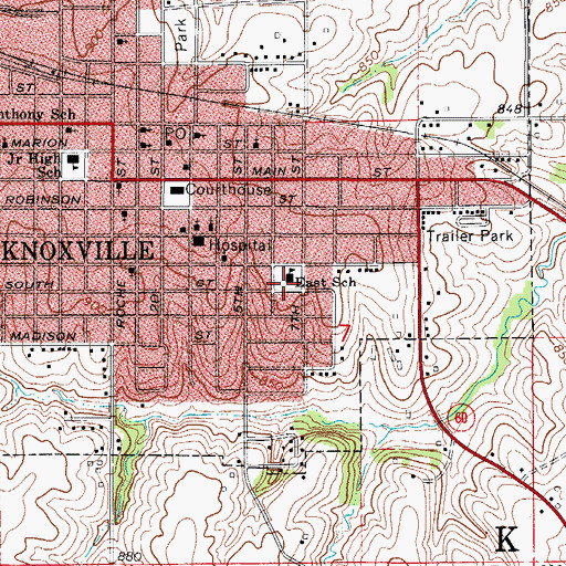 Topographic Map of GOAL Alternative High School, IA