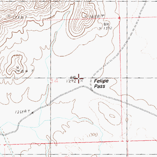Topographic Map of Felipe Pass, AZ