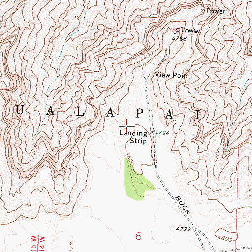 Topographic Map of Grand Canyon West-1 Heliport, AZ