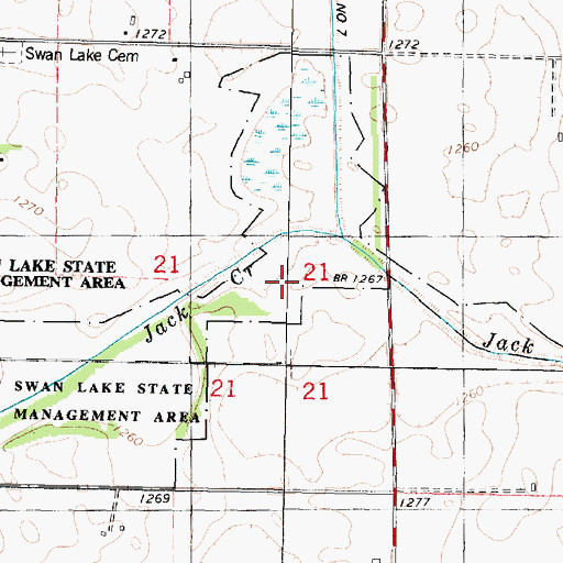 Topographic Map of East Swan Lake State Games Management Area, IA