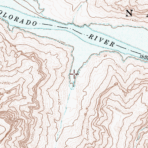 Topographic Map of Grand Canyon West-2 Heliport, AZ