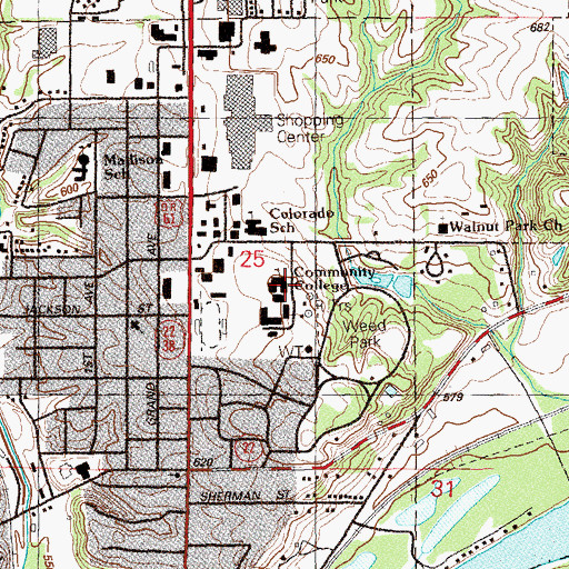 Topographic Map of Eastern Iowa Central College, IA