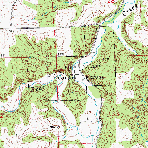 Topographic Map of Eden Valley County Refuge, IA