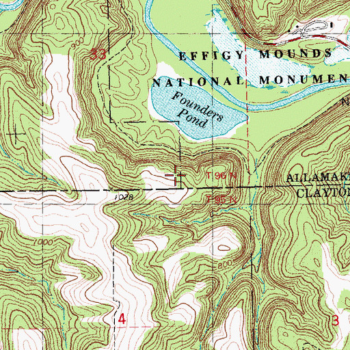 Topographic Map of Effigy Mounds National Monument, IA
