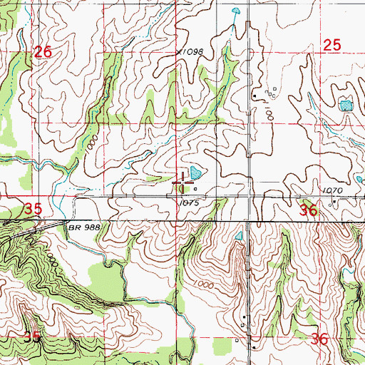 Topographic Map of Eggleston Grove School, IA