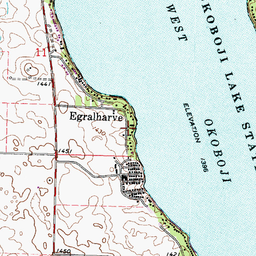 Topographic Map of Egralharve, IA