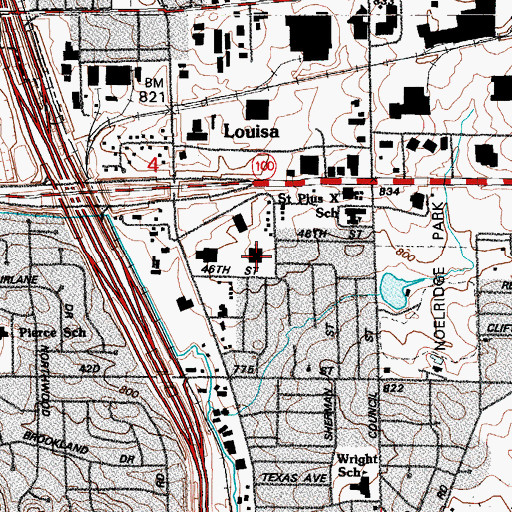 Topographic Map of Eisenhower School, IA