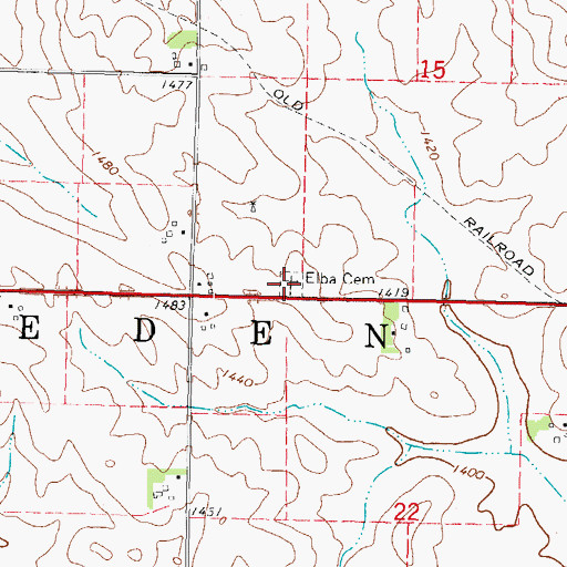 Topographic Map of Elba Cemetery, IA