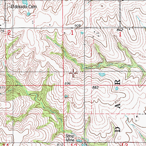 Topographic Map of Eldorado School, IA