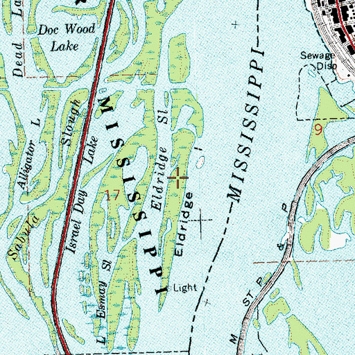 Topographic Map of Eldridge Island, IA