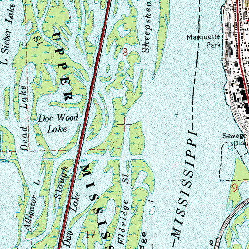 Topographic Map of Eldridge Slough, IA