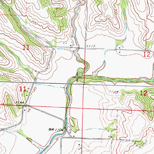 Topographic Map of Elk Creek, IA