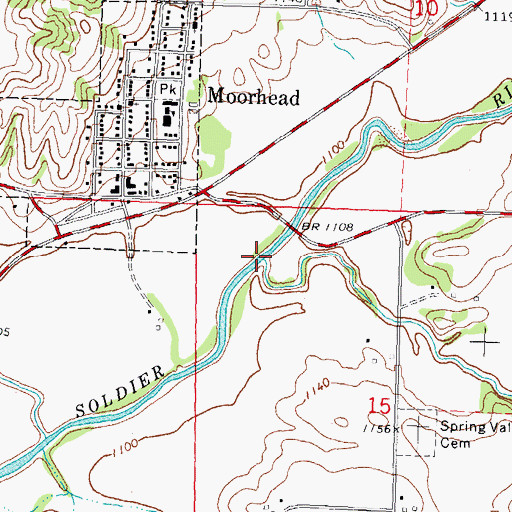 Topographic Map of Elk Creek, IA