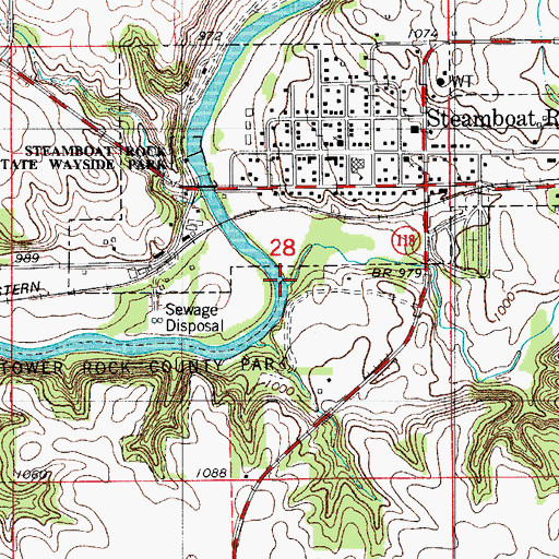 Topographic Map of Elk Creek, IA