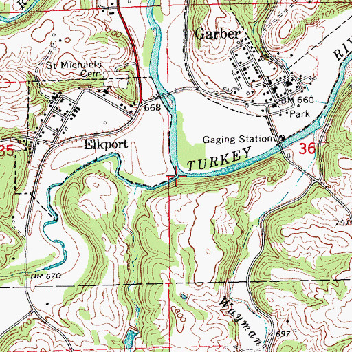 Topographic Map of Elk Creek, IA