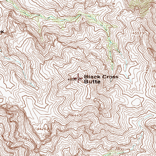 Topographic Map of Black Cross Butte, AZ