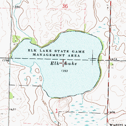 Topographic Map of Elk Lake, IA