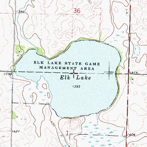 Topographic Map of Elk Lake State Game Mgt Area, IA