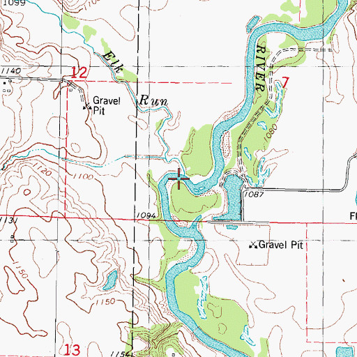 Topographic Map of Elk Run, IA