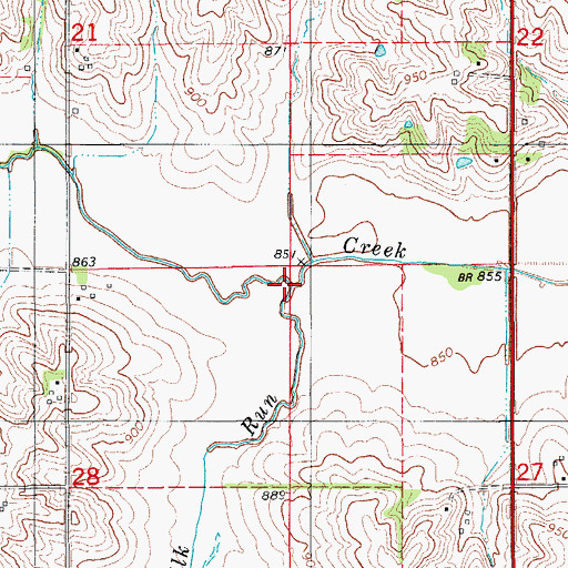 Topographic Map of Elk Run, IA