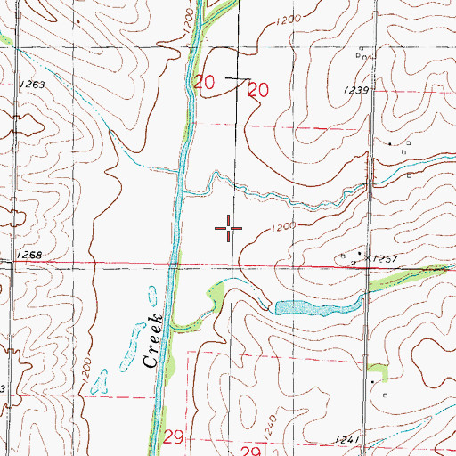 Topographic Map of Elkhorn Creek, IA