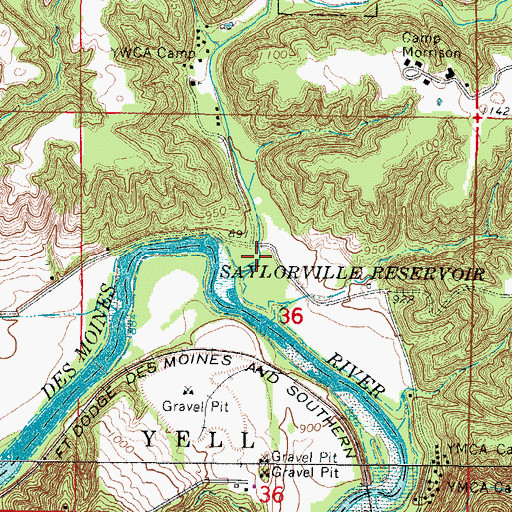 Topographic Map of Elkhorn Creek, IA