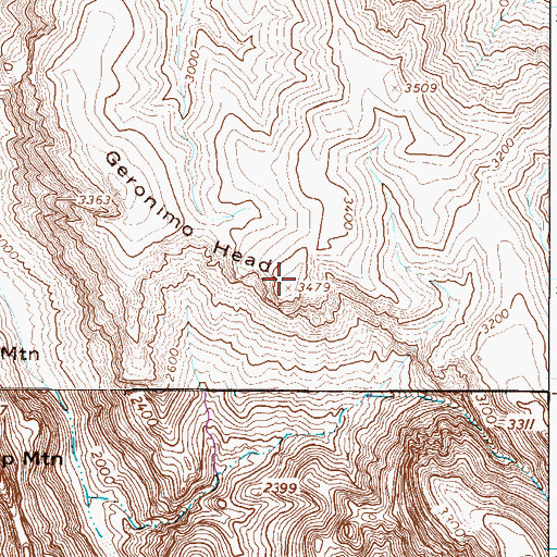Topographic Map of Geronimo Head, AZ