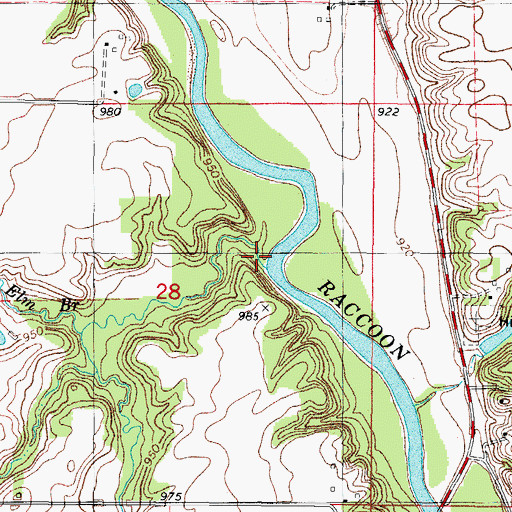 Topographic Map of Elm Branch, IA