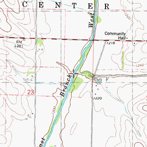 Topographic Map of Elm Creek, IA