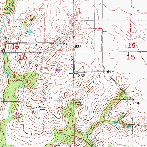 Topographic Map of Elm Grove School, IA