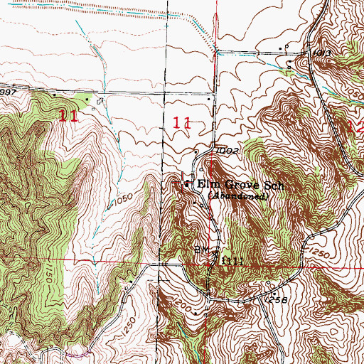 Topographic Map of Elm Grove School, IA