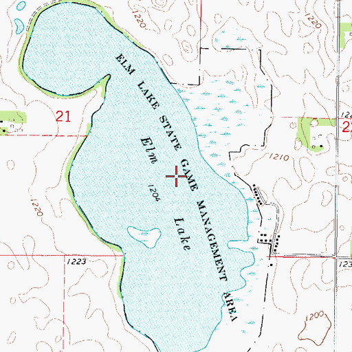 Topographic Map of Elm Lake Wildlife Management Area, IA