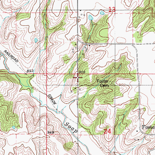 Topographic Map of Elmora School, IA