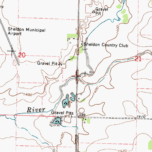 Topographic Map of Engels Creek, IA