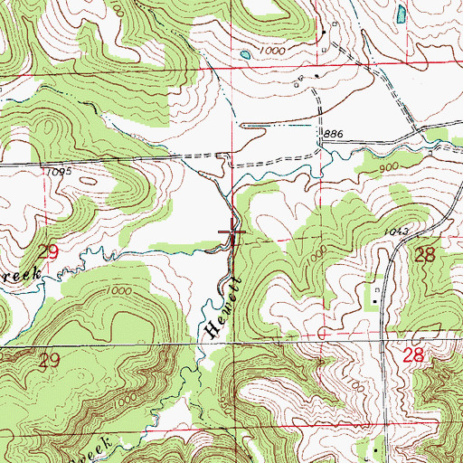 Topographic Map of Ensign Creek, IA