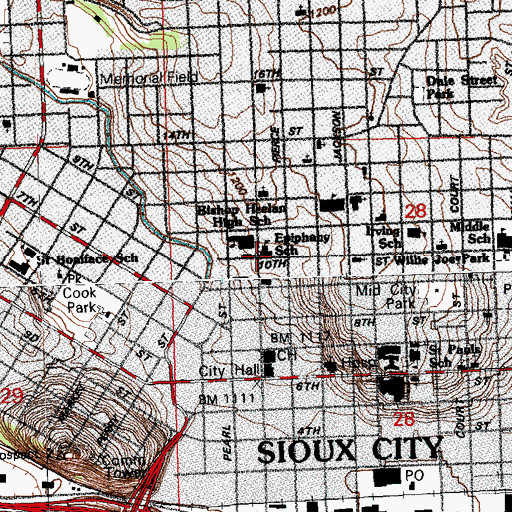 Topographic Map of Holy Family School Epiphany Center, IA