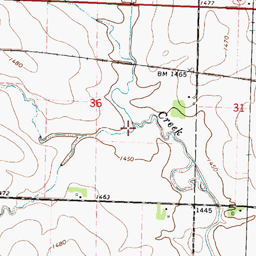 Topographic Map of Epping Creek, IA