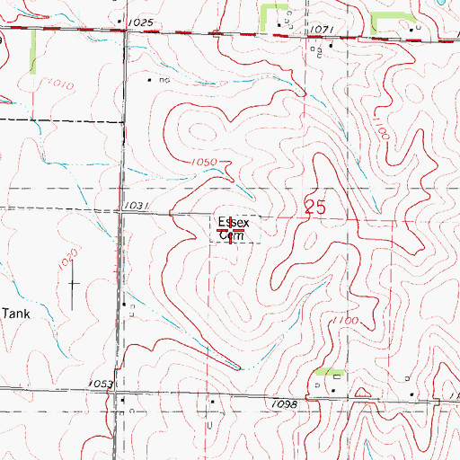 Topographic Map of Essex Cemetery, IA
