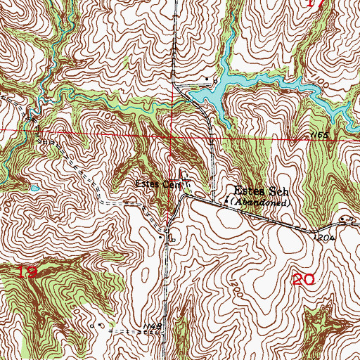 Topographic Map of Estes Cemetery, IA