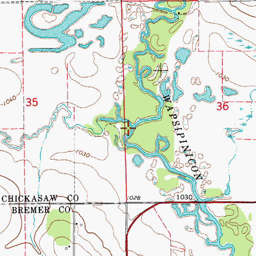 Topographic Map of Etter Creek, IA