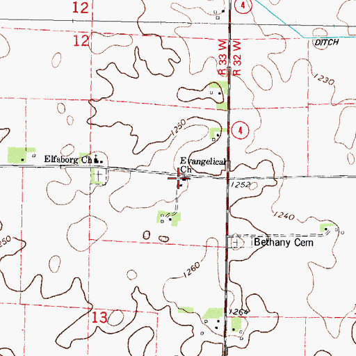 Topographic Map of Evangelical Covenant Church, IA