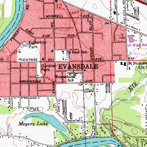 Topographic Map of Jewett Elementary School, IA